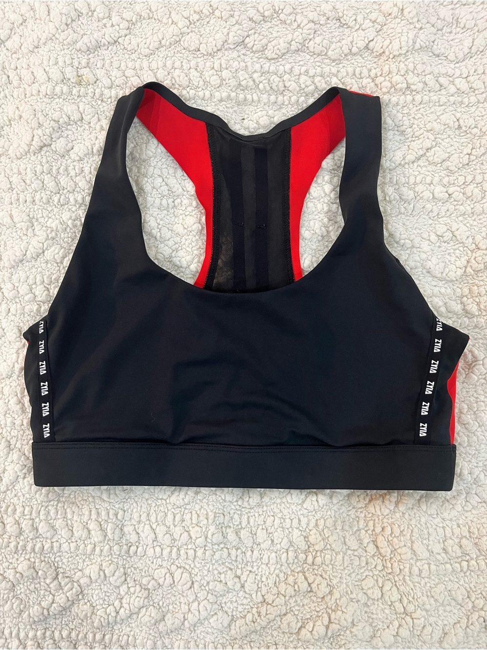 Black & Red Racerback Support Sports Bra